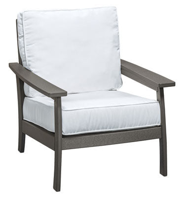 EC Woods Calistoga Seating Club Chair / Natural Teak Frame / Cast Ocean Sunbrella Cushions