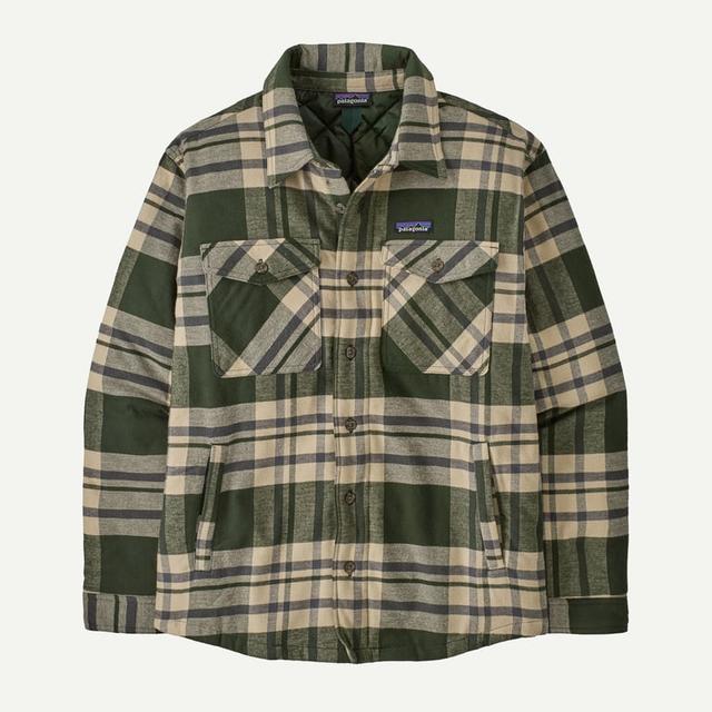 Patagonia Ms LW Insulated Fjord Flannel Shirt Ashore: Old Growth Green