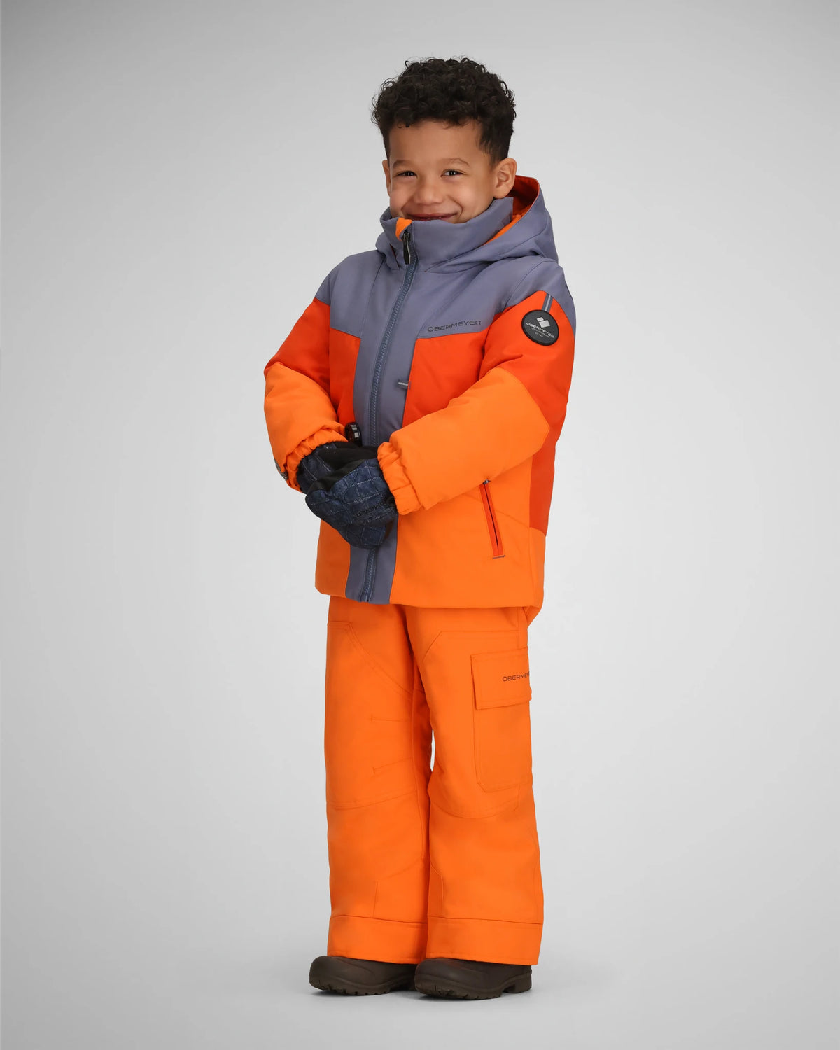 Obermeyer Kid Boys Altair Jacket in Just Orange, side
