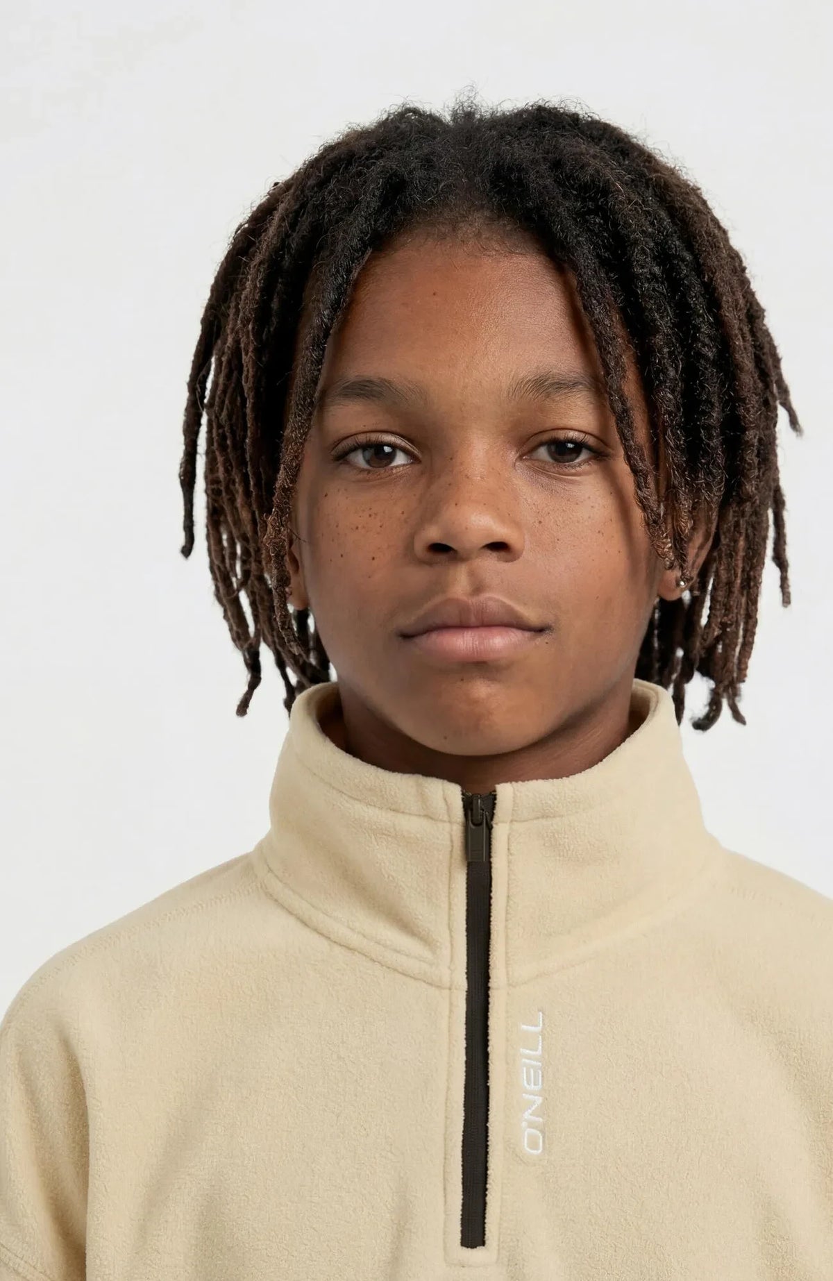 O'Neill FWC Cruz Jacks Polartec Half-Zip Fleece Boys in Olive Blush, detail view