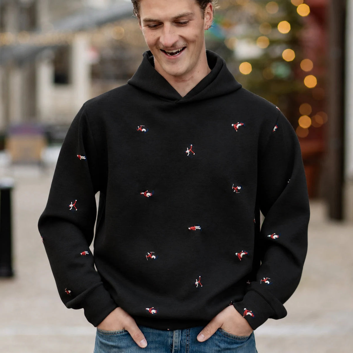 Jack & Sage Liftlines 2.0 Eco Hoodie in Obsidian, on-body front