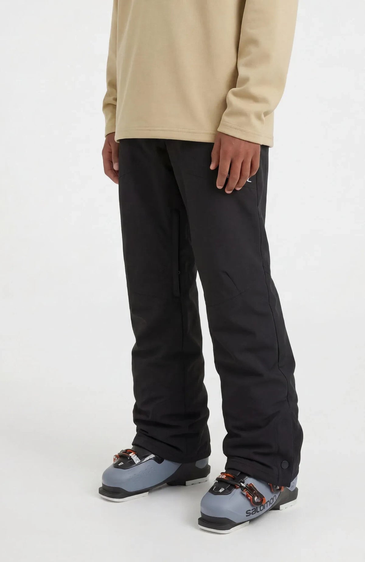 O'Neill FWC Cruz Snow Pants Boys in Black Out, front view on model
