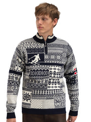 Dale of Norway History Sweater in Navy Offwhite Raspberry