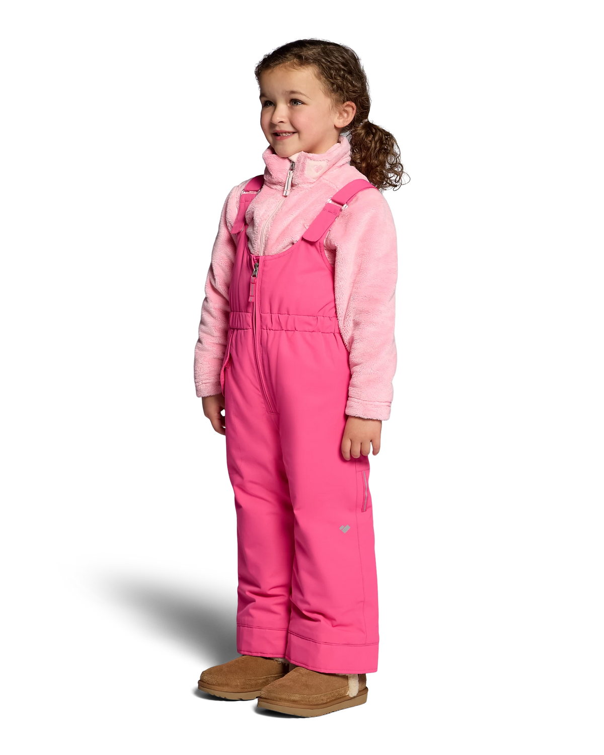 Obermeyer Snoverall Bib Pant in Pop Star Pink, side