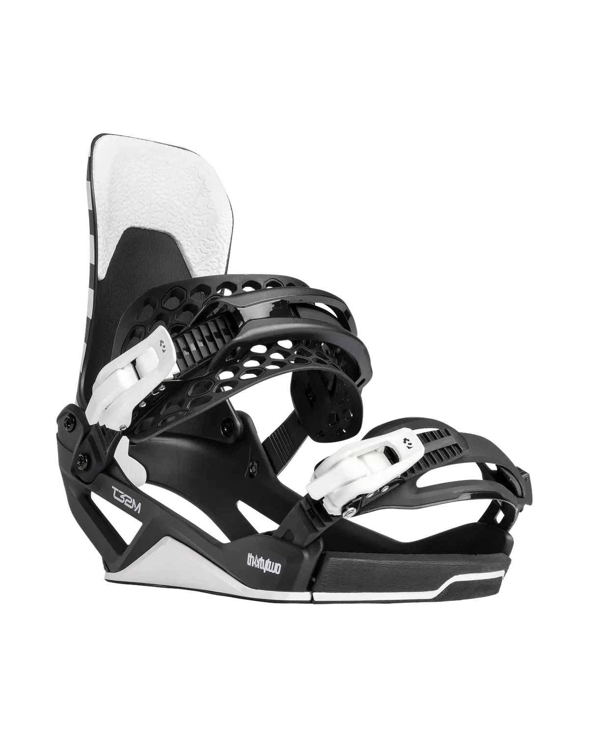 ThirtyTwo T32M Volcom FASE 2027 in VOLCOM BLACK/WHITE, rear three-quarter binding view