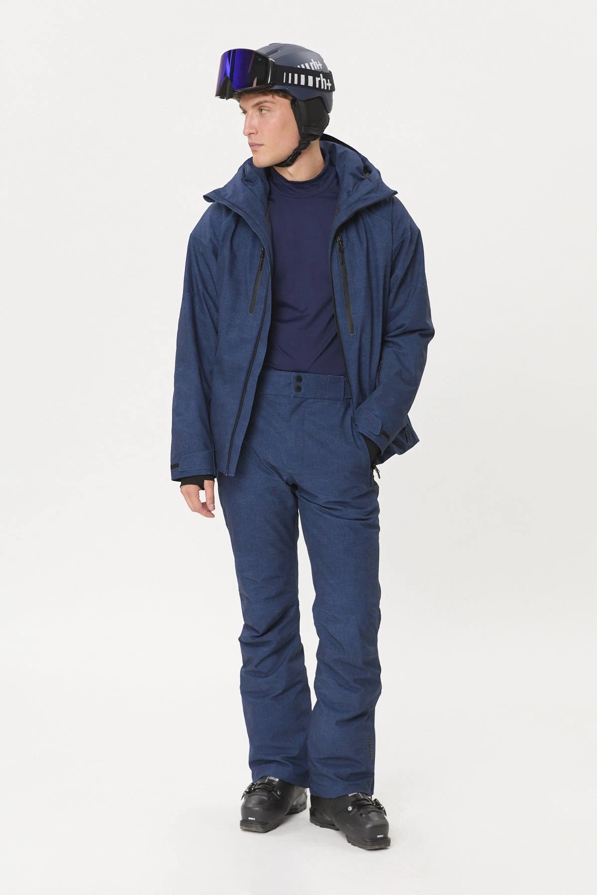 rh+ Joyride Jacket in Blue Denim, full outfit view on model