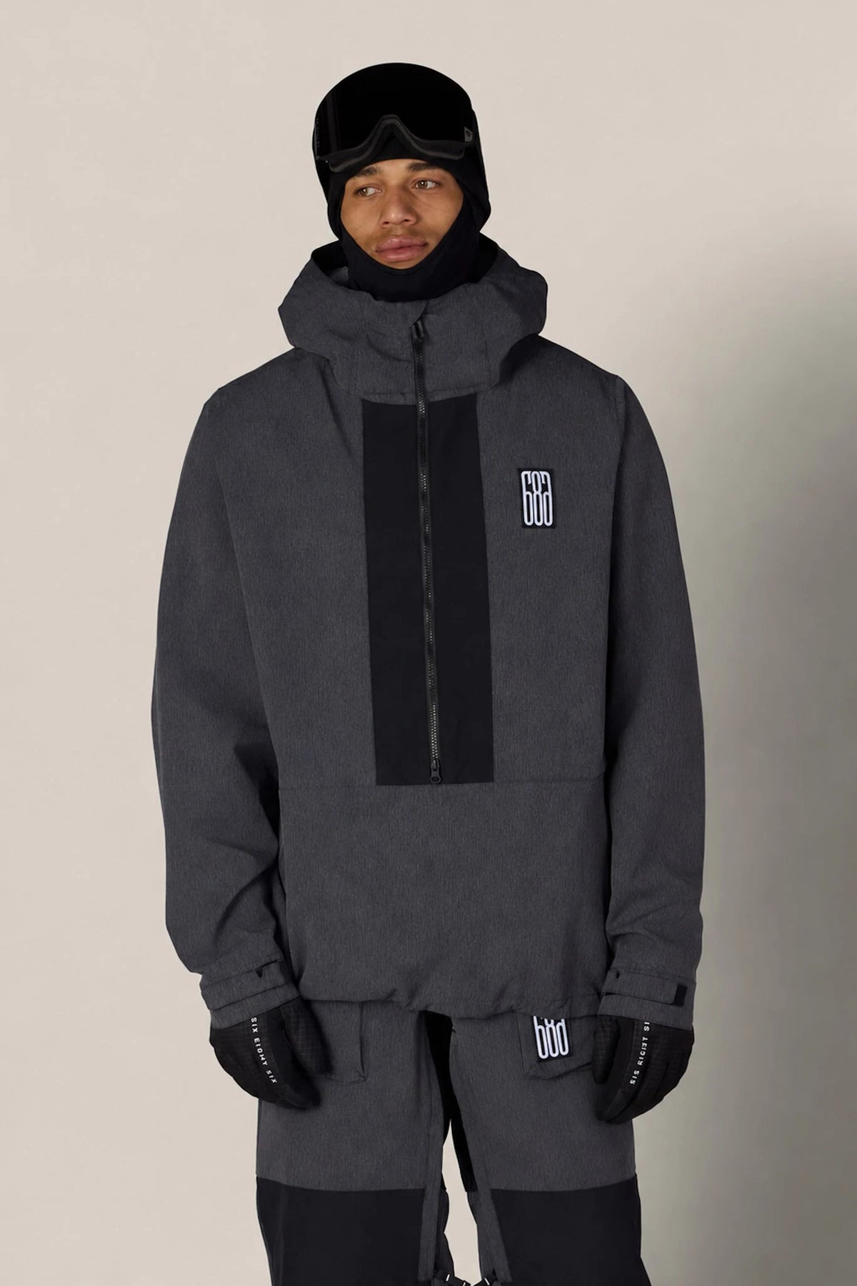 686 Mens Ghost 2.5l Anorak in Black Denim, product view