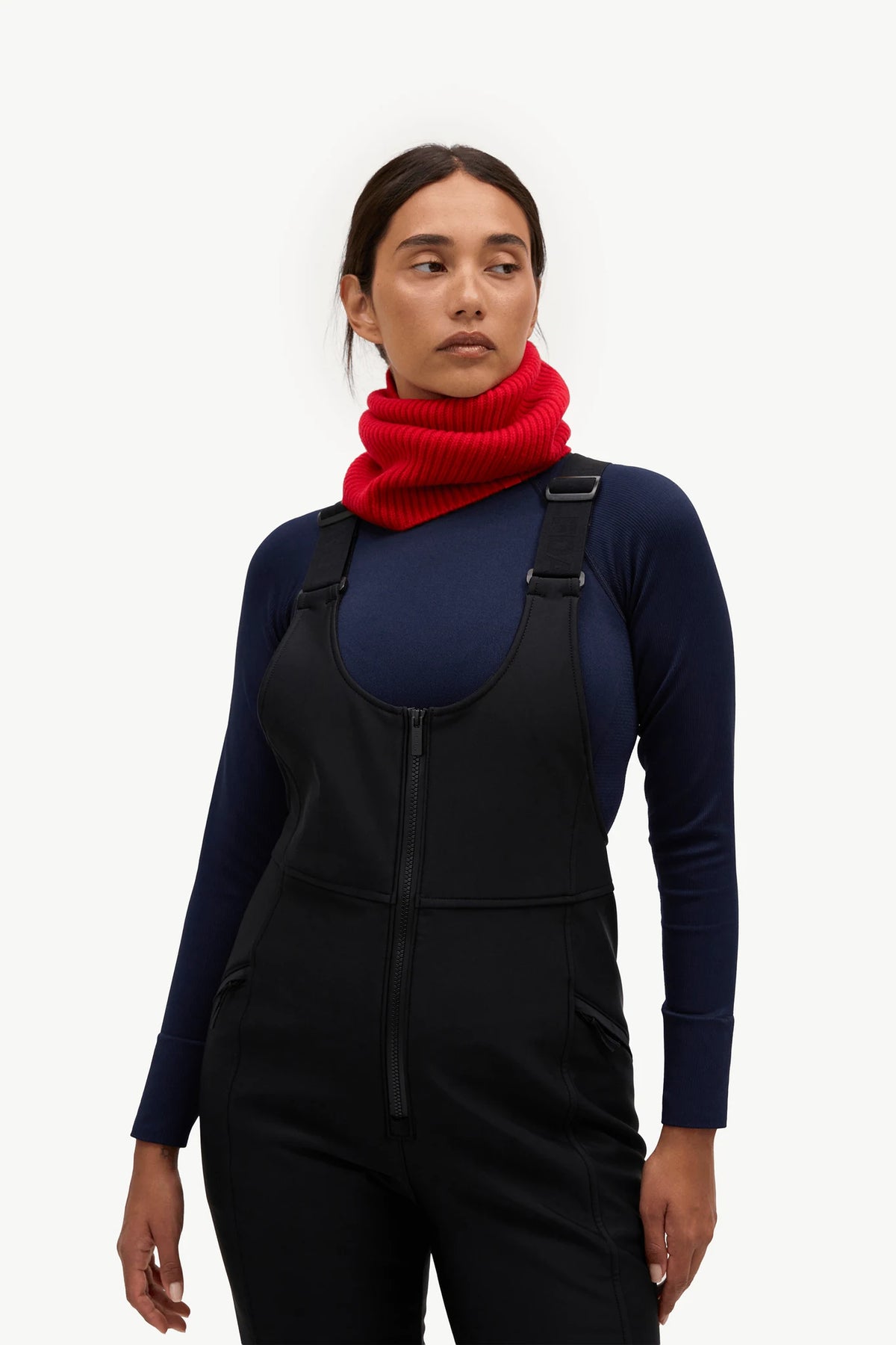 Halfdays Isabel Bib Pant in Black, detail