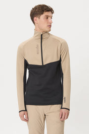 rh+ Kyril Half Zip Jersey in Black/Sand, front view on model