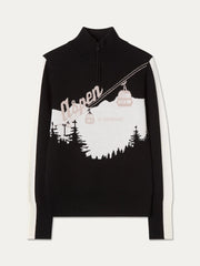 We Norwegians AfterSki ZipUp Women's in Black, front product view