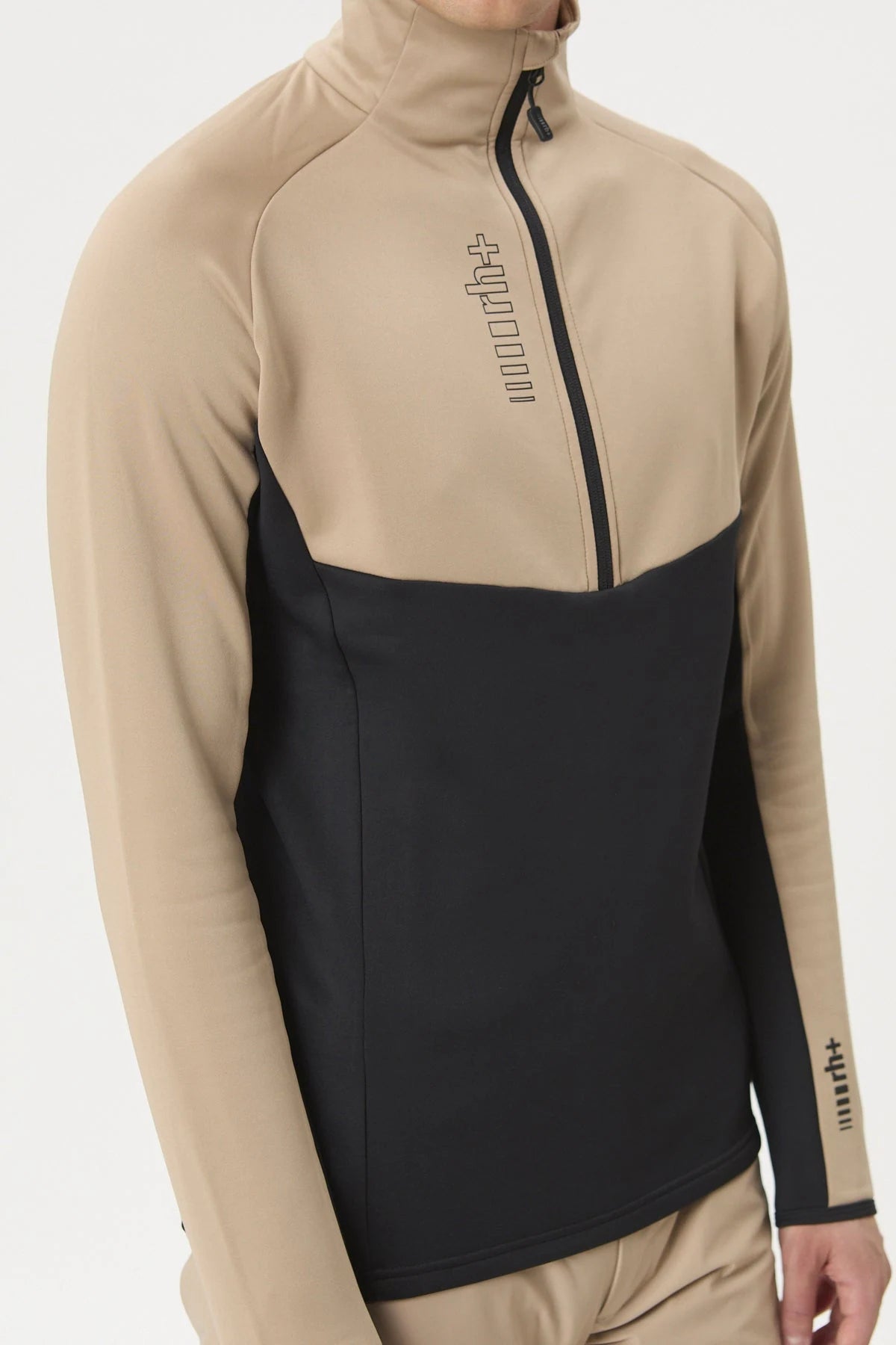 rh+ Kyril Half Zip Jersey in Black/Sand, detail view