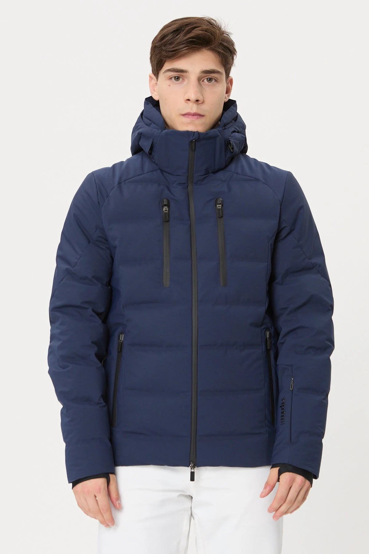 rh+ Stratos Jacket in Absolute Blue, front view on model
