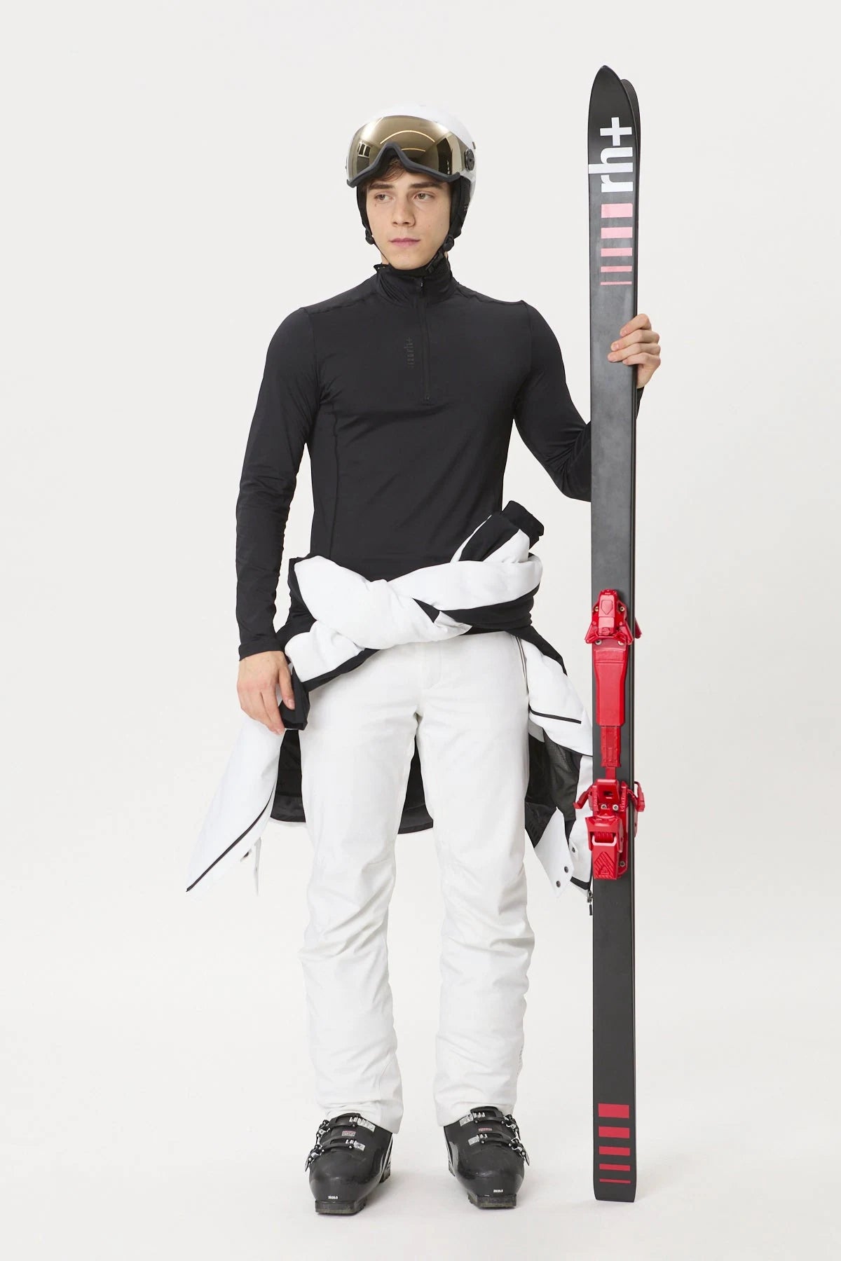 rh+ Veil Half Zip Jersey in Black, full outfit view on model