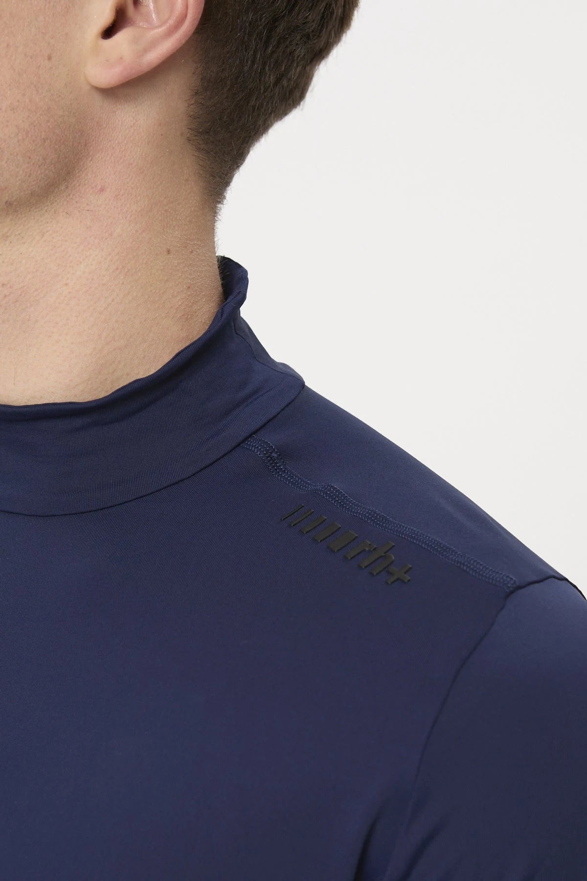 rh+ Veil Turtle Neck Jersey in Absolute Blue, detail view