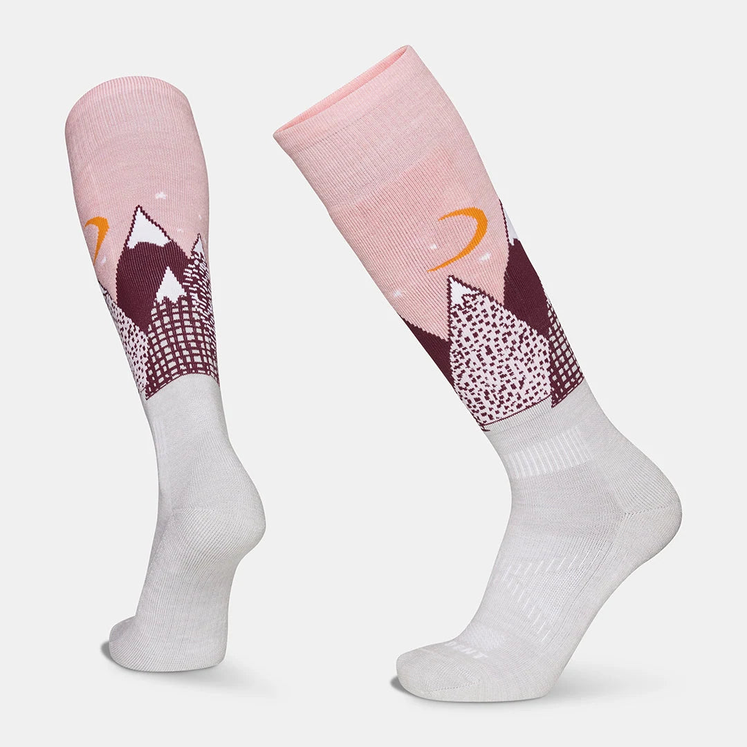 Le Bent Kids Snowy Mountains Light Cushion Snow Sock in Mellow Rose, product view