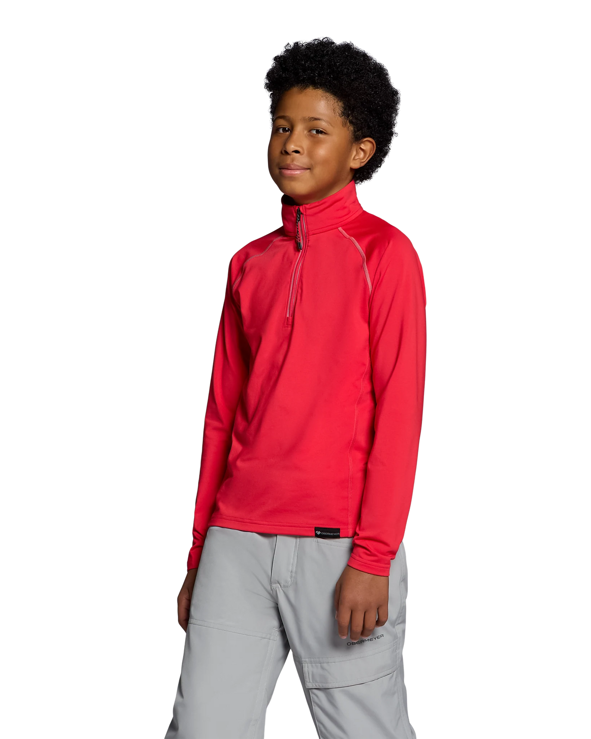 Obermeyer T Oly Baselayer Zip Top in Roma Red, side