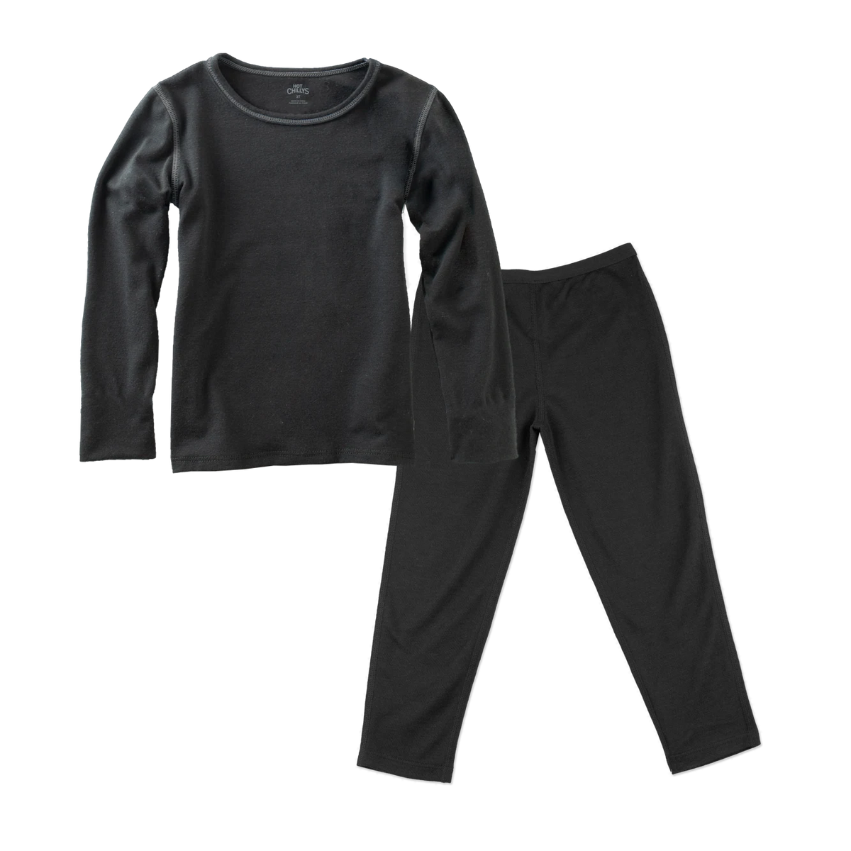 Hot Chillys Toddler Bi-Ply Set in Black, front