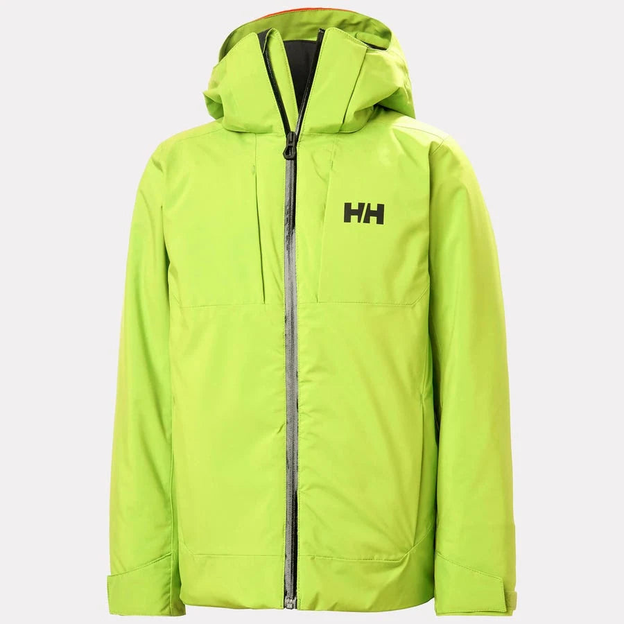 Helly Hansen Junior Alpha Jacket in Luminous Green, front