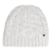 Chaos Clover Fitted Beanie Hat in Winter White, front view
