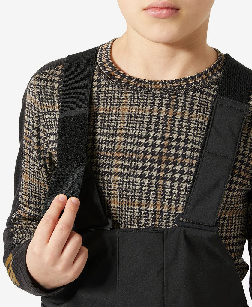 Helly Hansen Junior Summit 2.0 Bib Pant in Black, detail