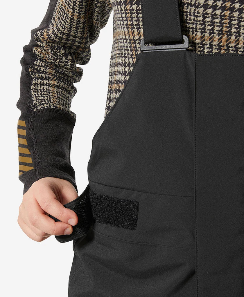 Helly Hansen Junior Summit 2.0 Bib Pant in Black, detail