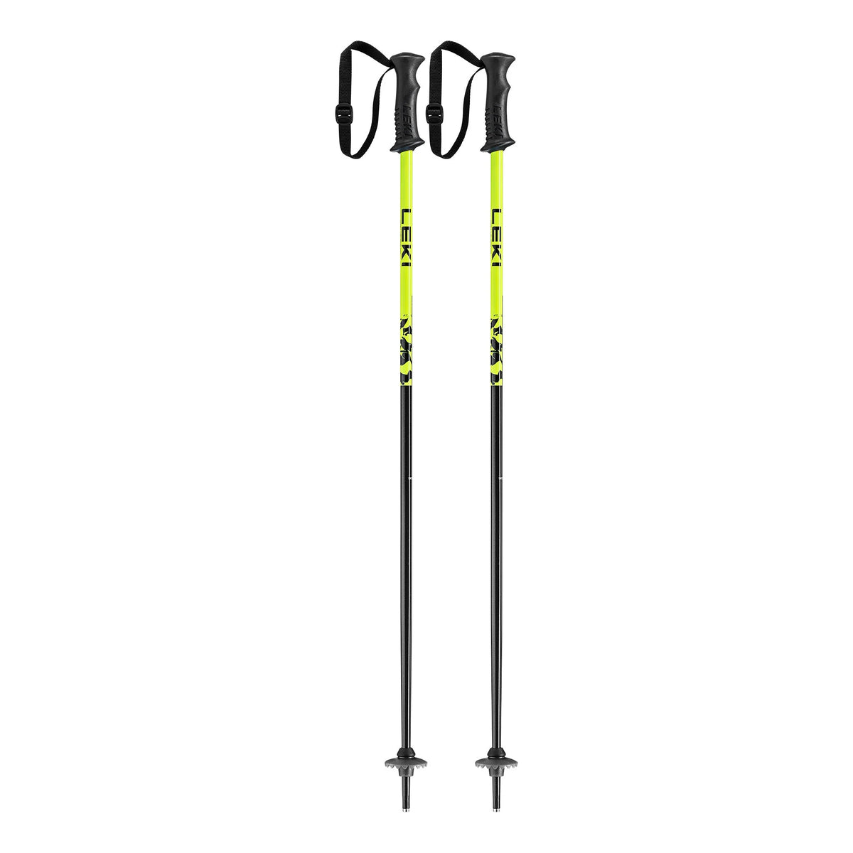 Leki Rider Poles in Black / Yellow, front