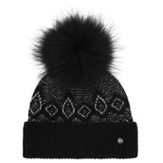 Chaos Tycen Pom Beanie Hat in Black, front view