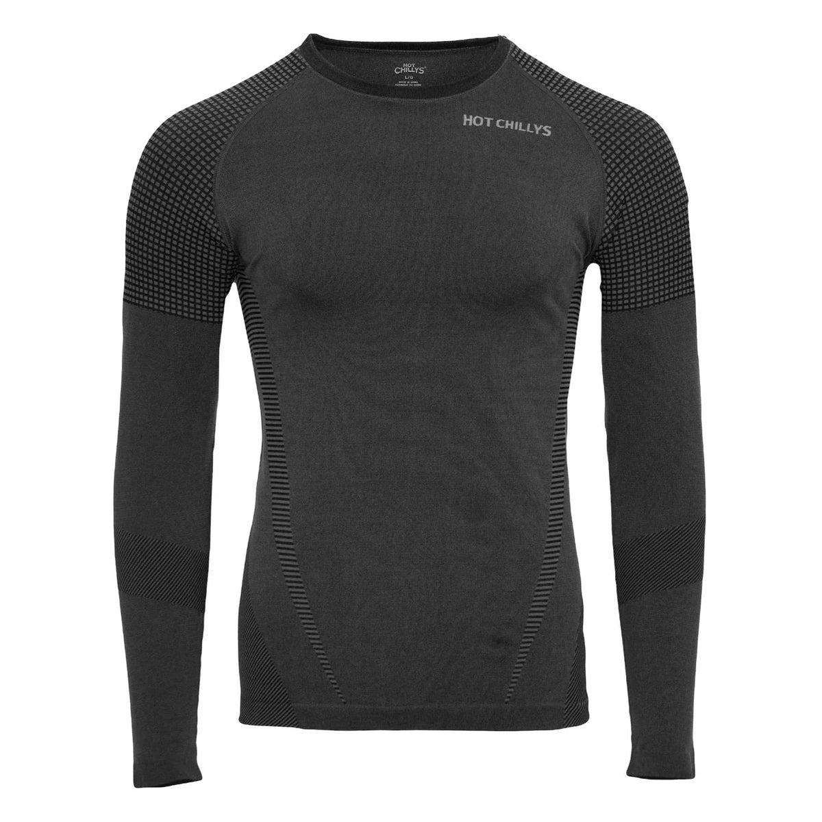 Hot Chillys Mens 3D Knit Crew in Black, front