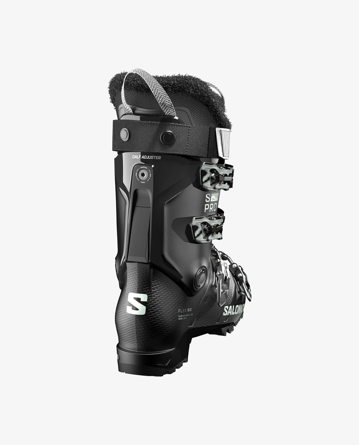 Salomon S/Pro Delta 90 W 2026 in Black, rear three-quarter view