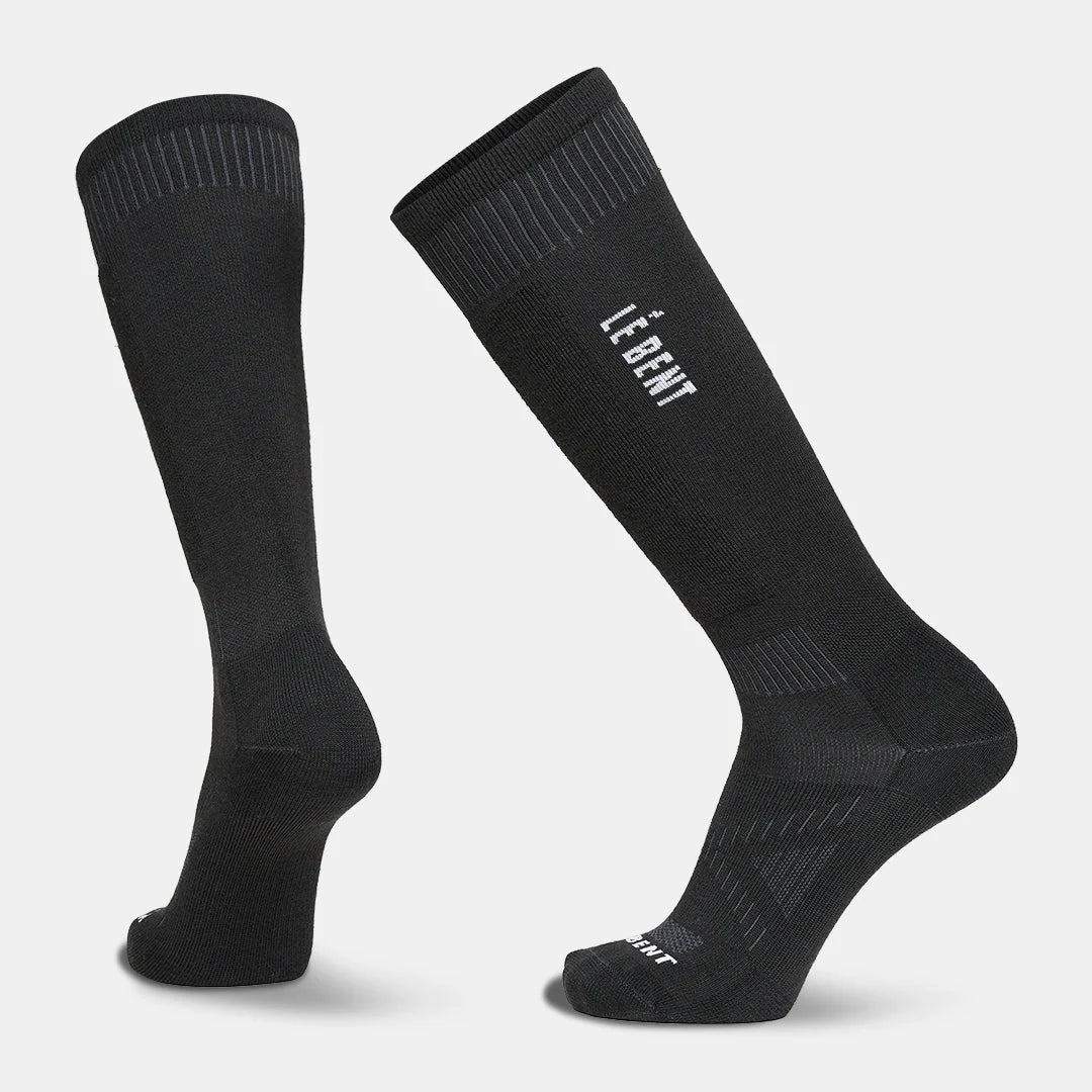 Le Bent Targeted Cushion Logo Snow Sock in Black, product view