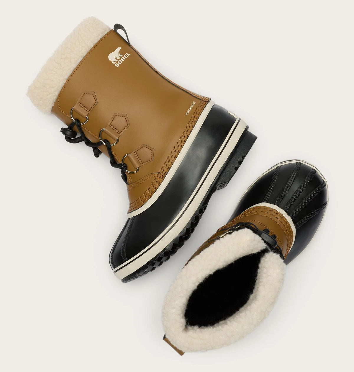Sorel Kids Yoot Pac TP WP in Mesquite / Black, top view