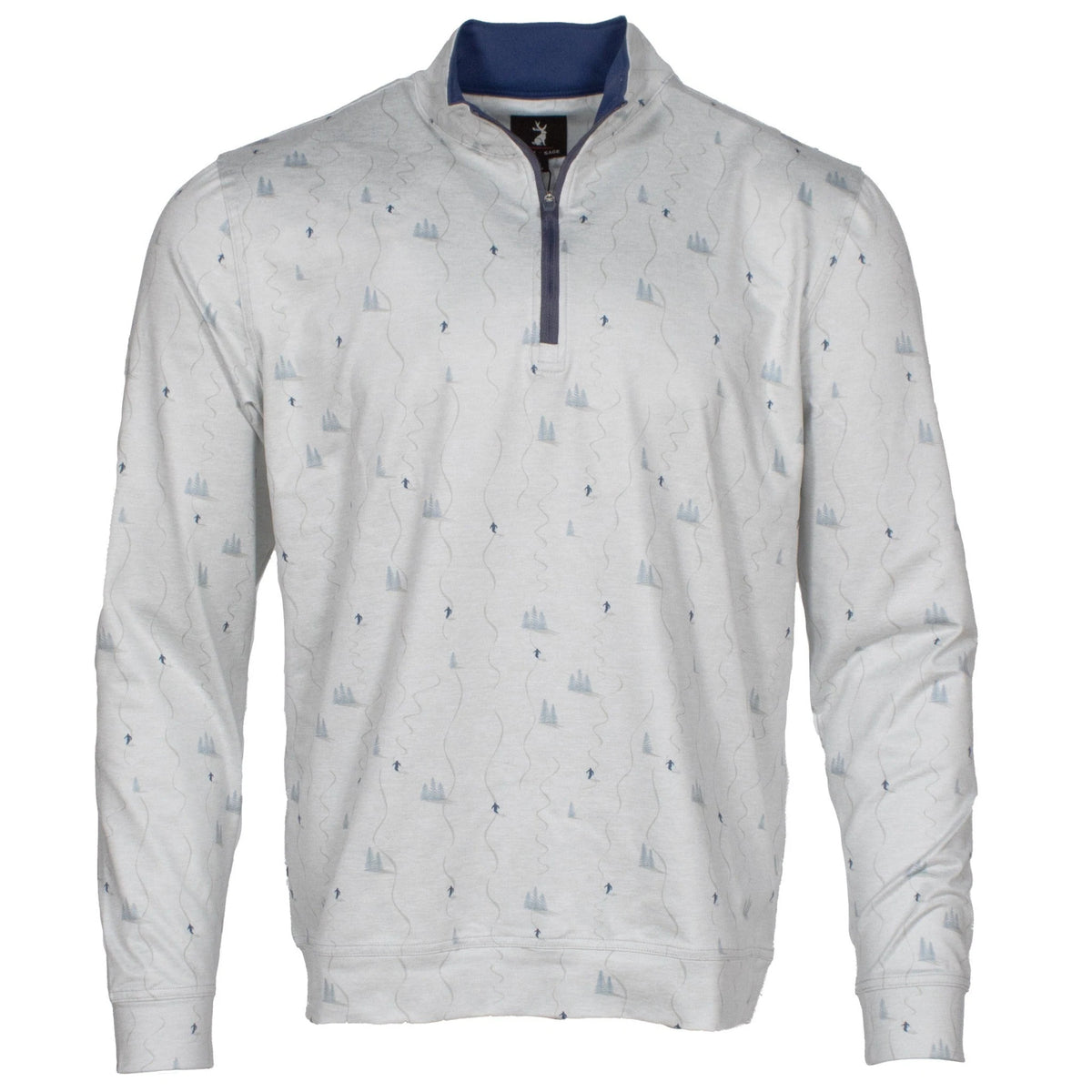 Jack & Sage Pow Turns Performance Tek Quarter Zip in Snow Grey, front