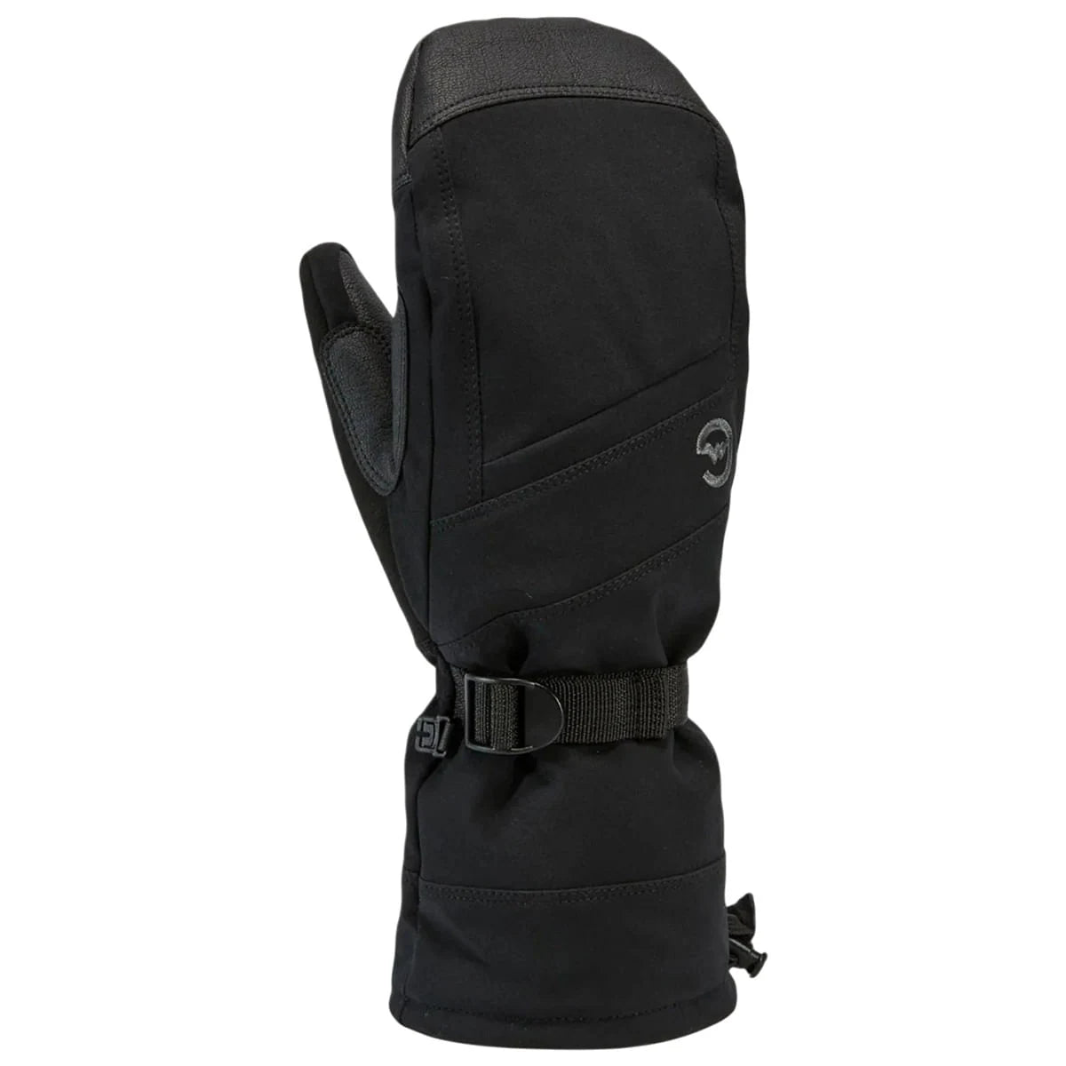 Gordini Mens Fall Line Mitt in Black, back of hand