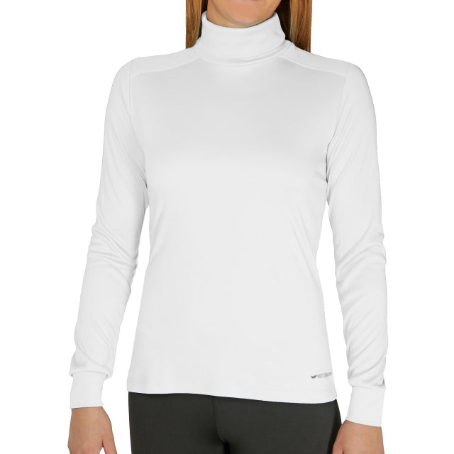 Hot Chillys Womens Peach Skins Solid T-Neck White