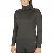 Hot Chillys Womens Peach Skins Solid T-Neck Black