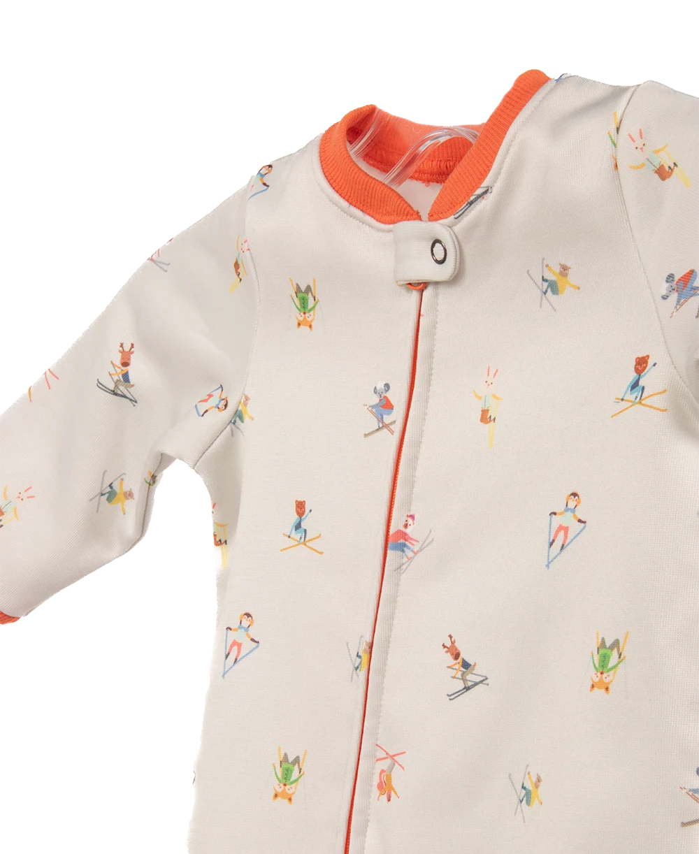 Jack & Sage Animal Shred Infant Onsie in Furry Friend Beige, detail