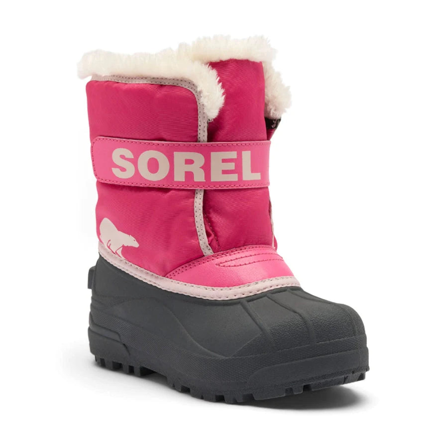 Sorel Toddler Snow Commander in Ultra Pink / Pink Salt, front-angle