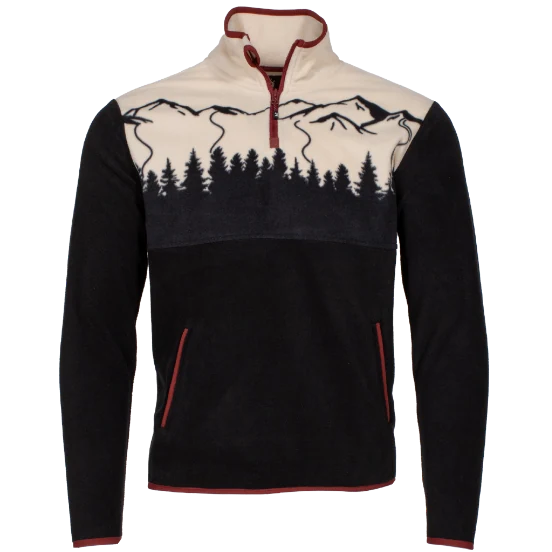 Jack & Sage Piste Fleece Quarter Zip in Night Sky Navy, front
