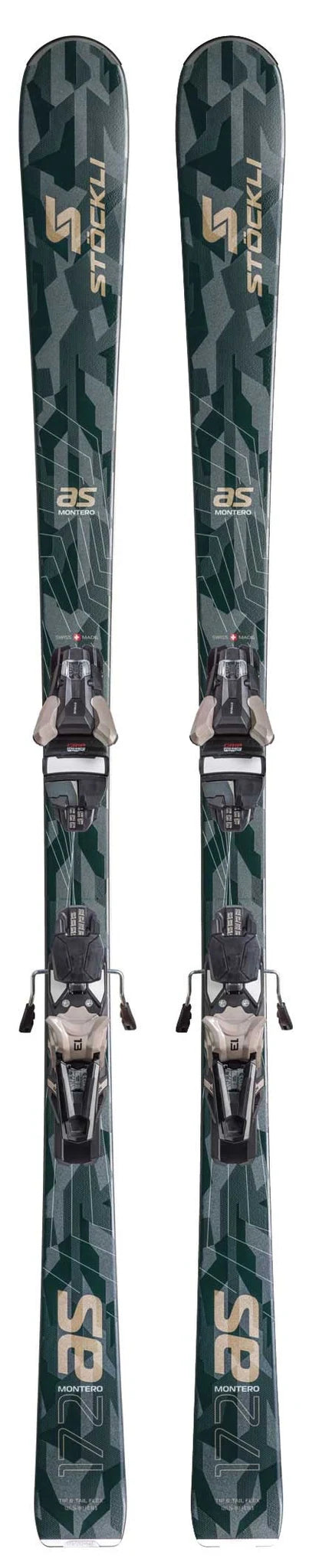 Stockli Montero AS 2027 Mens Skis + Strive 13 Bindings, ski and binding package view