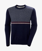 Helly Hansen Afton Knit Sweater in Navy Fairisle, front