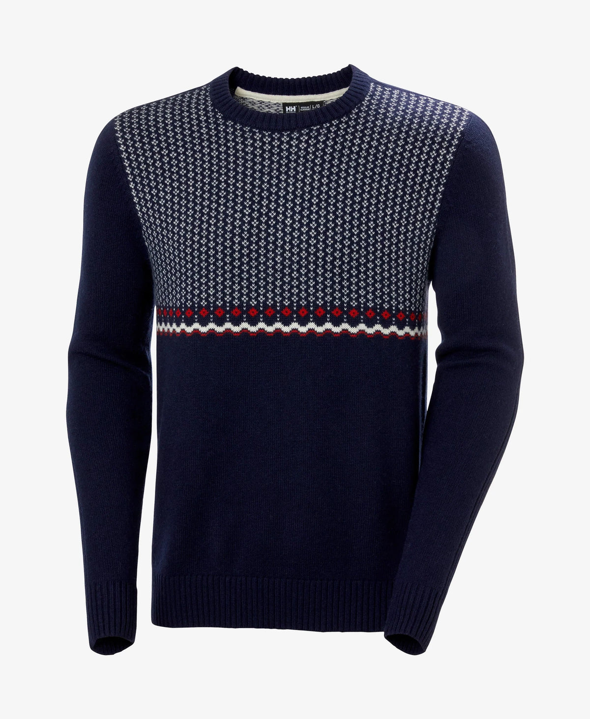 Helly Hansen Afton Knit Sweater in Navy Fairisle, front
