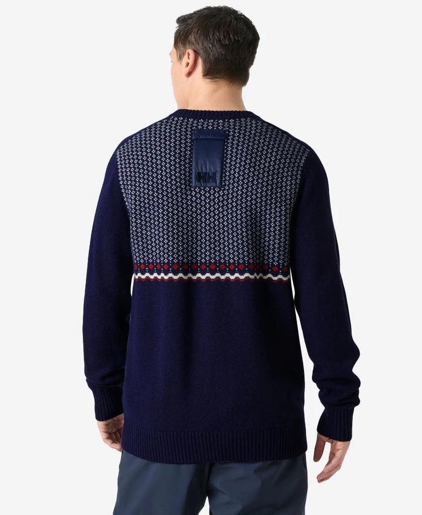 Helly Hansen Afton Knit Sweater in Navy Fairisle, back