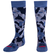 Hot Chillys Youth Texture Camo Sock in Vintage Indigo, front