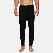 Le Bent Mens Heavyweight Antarctic Grid Fleece Bottom in Black, front view on model