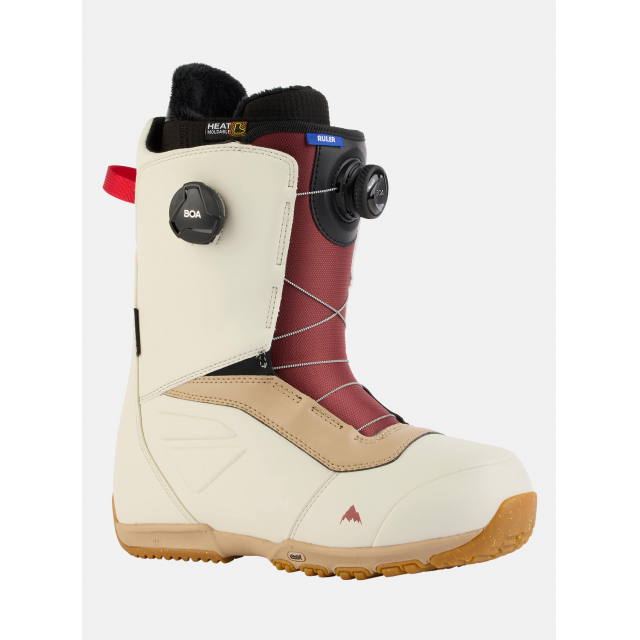 Mens Burton Ruler BOA Snowboard Boots 2025 / Stout White/Red