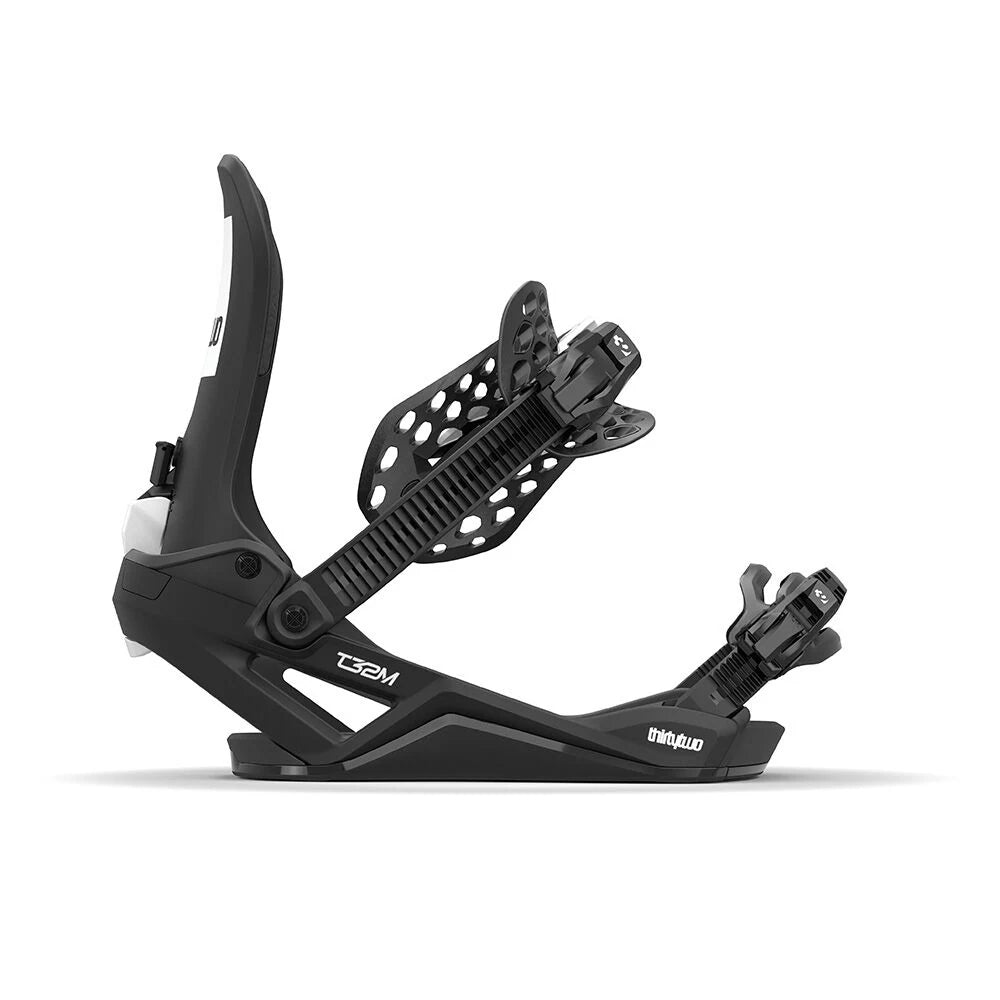 Thirtytwo Fase Snowboard Bindings in Black, side binding view