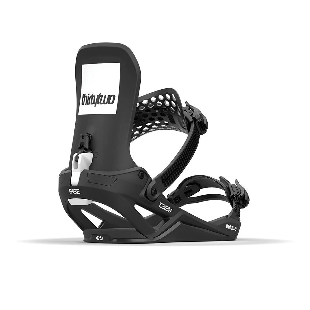 Thirtytwo Fase Snowboard Bindings in Black, back binding view