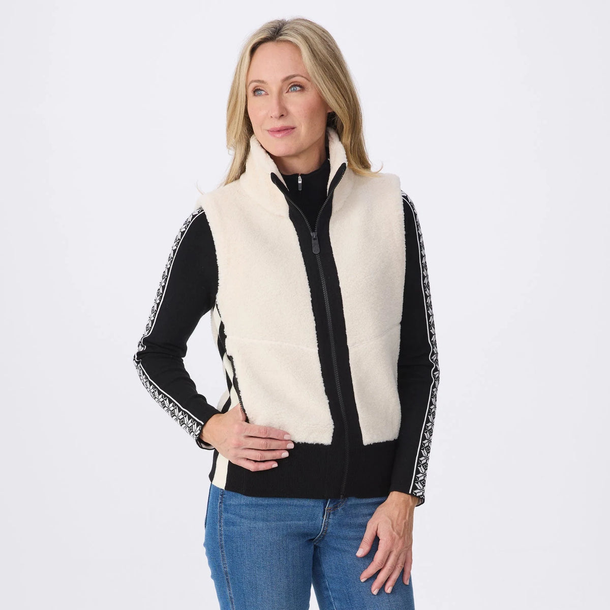 Krimson Klover Ember Vest in Natural, front view on model