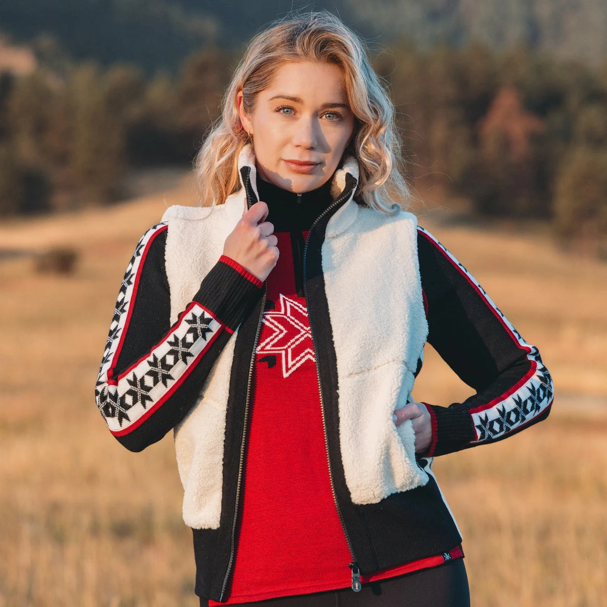 Krimson Klover Ember Vest in Natural, lifestyle view