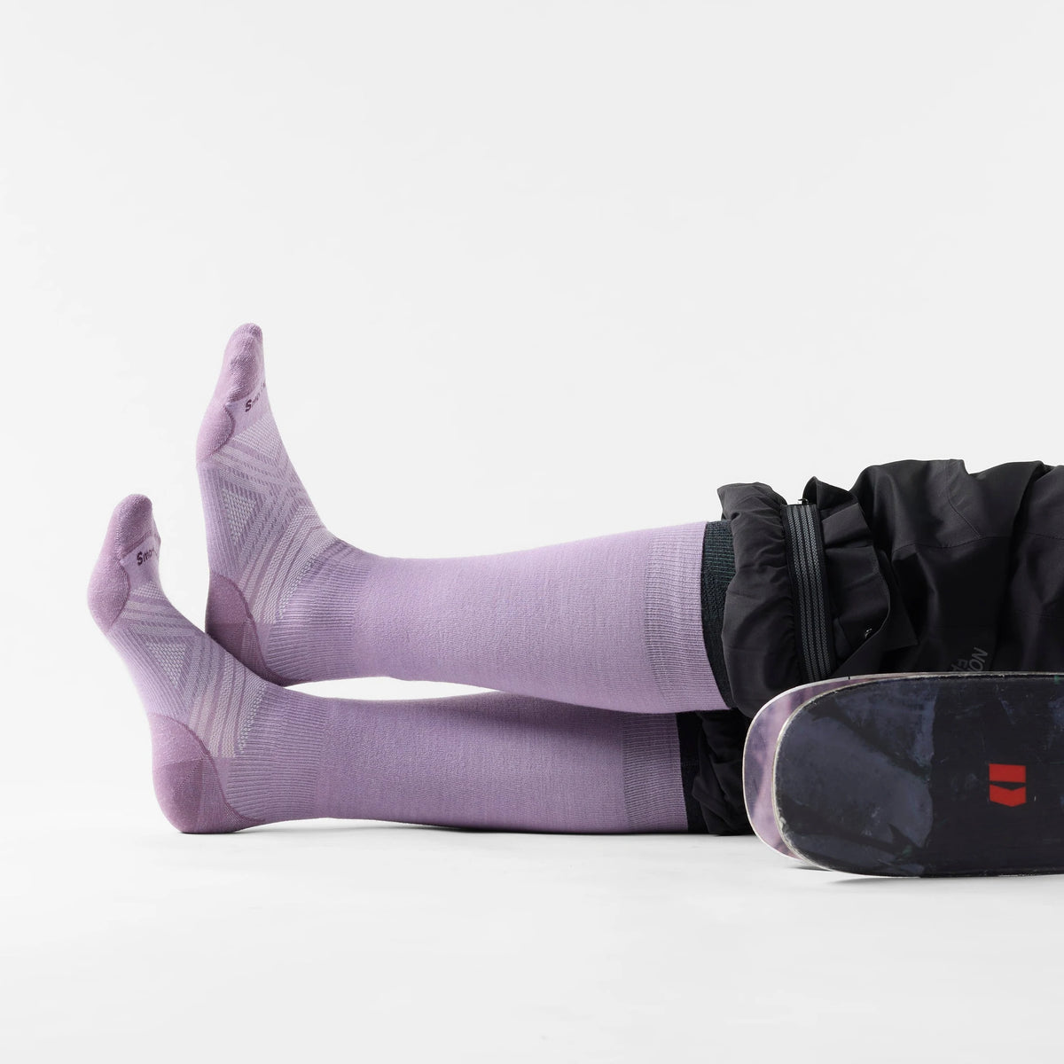 Smartwool Womens Ski Zero Cushion Otc Socks in Purple Dawn, on-model view